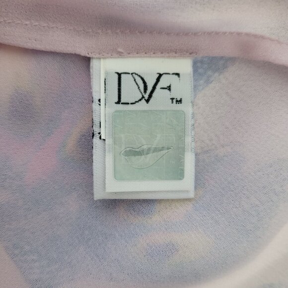 Diane Von Furstenberg Silk Pania Light Pink Butterfly Halter Neck Top Size L - Picture 4 of 12